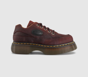 Dr. Martens Womens Buzz 5 Eye Shoes Cherry Red Crazy Horse, 8
