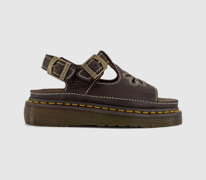 Dr. Martens Womens Dunnet Flower Sandals Brown, 3