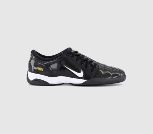 Nike Womens T90 Trainers Black White Metallic Silver, 4