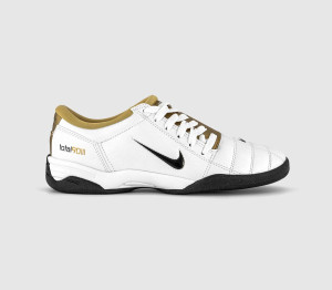 Nike Kids T90 Trainers White Black Metallic Gold, Size: 5.5