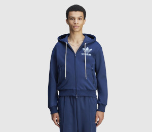 Adidas Consortium Womens Blue Fabric Track Hoodie, Size: XS