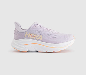 Hoka Womens Clifton 10 Trainers Lilac Cream Tangerine Glow F Purple, 6