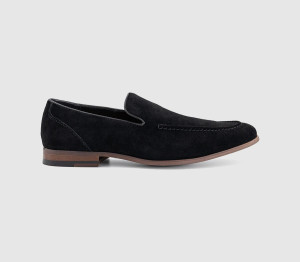 OFFICE Mens Channing Suede Loafers Black, 12