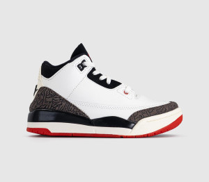Jordan Kids 3 Retro OG Pre School Sail Black University Red Pale Ivory, 10 youth