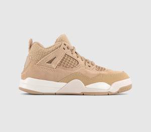 Jordan Kids Air 4 Retro OG Preschool Trainers Hemp LT Orewood Brn In Natural, 2