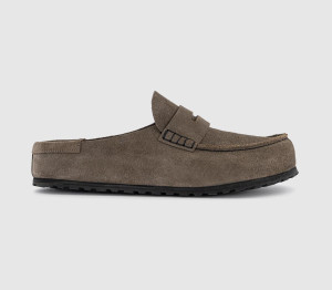 Birkenstock Mens Naples Wrapped Loafers Concrete Gray In Grey, 10.5