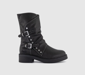 Blowfish Womens Venice Double Buckle Boots Black, 8