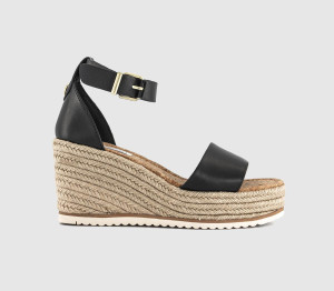 Earthaddict Womens Hebe Espadrille Wedges Black, 7