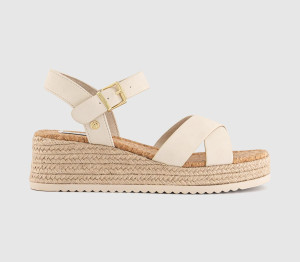 Earthaddict Womens Mallow Espadrille Wedge Sandals Off White, 6