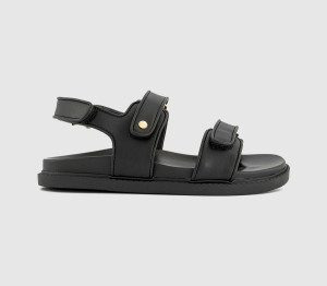 OFFICE Womens Swirl Slingback Footbed Sandals Black, 3