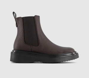 OFFICE Womens Artie Wedge Chelsea Ankle Boots Brown, 8