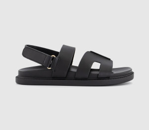 OFFICE Womens Shelby Slingback Cut Out Footbed Sandals Black, 4