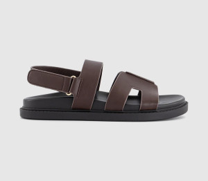 OFFICE Shelby Slingback Cut Out Footbed Sandals Brown, Women's, 9