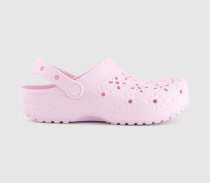 Crocs Womens Classic Floral Cut Out Clogs Pink Milk, 7