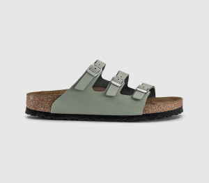 Birkenstock Womens Florida Sandals Pure Sage Oiled Leather Green, 4