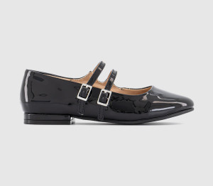 OFFICE Kids Genesis Double Strap Mary Jane Shoes Black Patent, Junior11