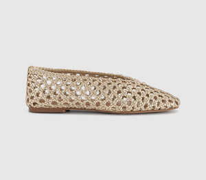 OFFICE Womens Flawless Woven Ballerinas Gold Yellow, 7