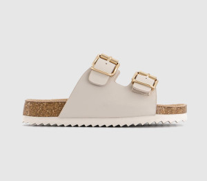Earthchild Kids Evergreen Footbed Slip On Sandals Off White, Junior11