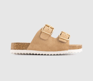 Earthchild Kids Earth Child: Evergreen Footbed Slip On Sandals Taupe Natural, Junior13
