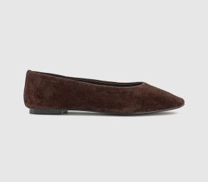 OFFICE Womens Fairytale Suede Ballet Pumps Brown, 3