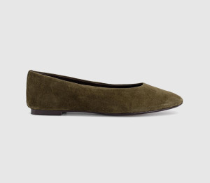 OFFICE Womens Fairytale Suede Ballerina Pumps Olive Green, 9