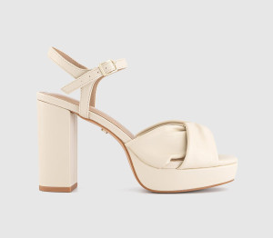 OFFICE Womens Helena Knotted Platform Sandals Off White, 3