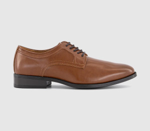 OFFICE Mens Marvin Stitch Detail Plain Toe Derby Shoes Tan, 7