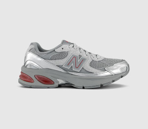 New Balance Womens 2010 Trainers Silver Metallic Team Red Concrete In Multi, 6.5