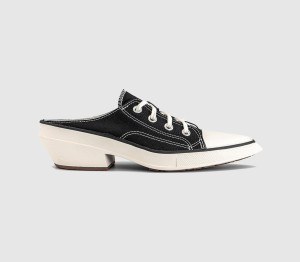 Converse Womens Chuck 70 De Luxe Heel Mules Black Egret White, 4