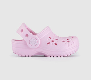 Crocs Kids Classic Floral Cut Out Toddler Clogs Pink Milk, 9infant