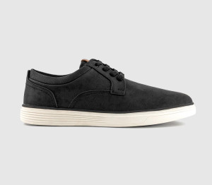 OFFICE Mens Cassius Perf Collar Detail Lace Up Trainers Black, 7