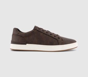 OFFICE Mens Carrick Perf Side Trainers Brown, 9