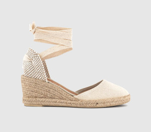 OFFICE Womens Melissa Ankle Tie Espadrille Wedges Natural, 5