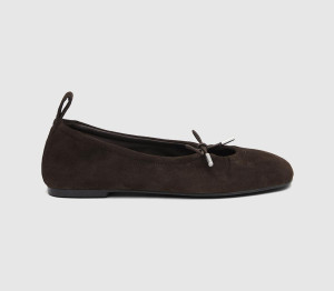Alohas Womens Rosalind Ballet Pumps Brown Suede, 6