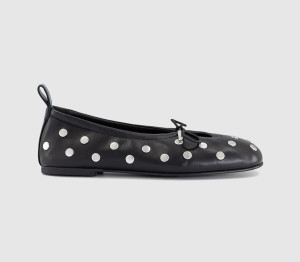 Alohas Womens Rosalind Ballet Pumps Black Studs, 3.5
