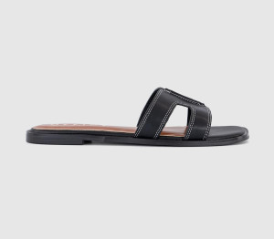 OFFICE Womens Slade Cut Out Sliders Black, 8