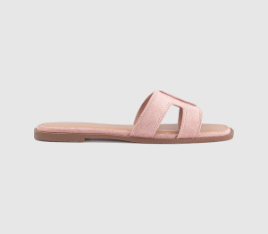 OFFICE Womens Slade Cut Out Sliders Pink, 8