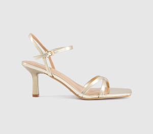 OFFICE Womens Micky Cross Over Skinny Strap Sandals Gold Multi, 6