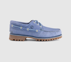 Timberland Authentic 3 Eye Lug Mens Boat Shoes Croc Blue, 7
