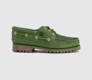 Timberland Mens Authentic 3 Eye Lug Boat Shoes Croc Green, 10