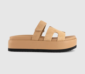 Steve Madden Womens Missile Platform Sandals Sand Natural, 8