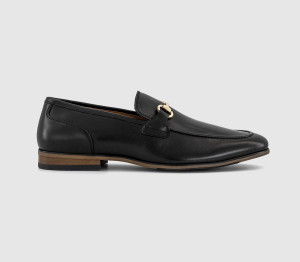 OFFICE Mens Miller Snaffle Loafers Black Leather, 9