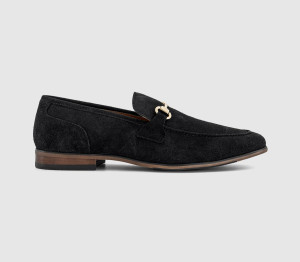 OFFICE Mens Miller Snaffle Loafers Black Suede, 8