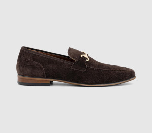 OFFICE Mens Miller Snaffle Loafers Brown Suede, 9