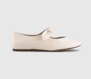 OFFICE Womens Fliss Bow Ballerina Flats White, 5