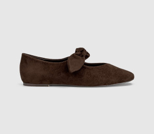 OFFICE Womens Fliss Bow Ballerina Flats Brown, 4
