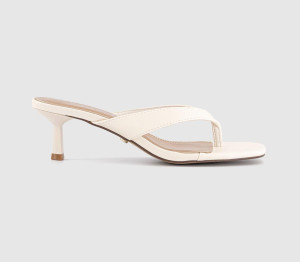 OFFICE Womens Mila Toe Post Heeled Sandals White, 4
