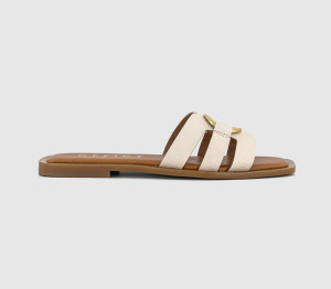 OFFICE Womens Santorini Gold Trim Sandals Off White, 8