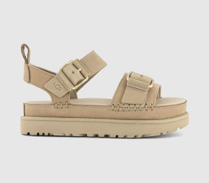 UGG Womens Goldenstar Villa Sandals Mustard Seed Natural, 6