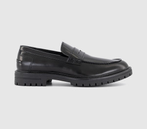 OFFICE Mens Moe Chunky Cleat Sole Loafers Black, 10